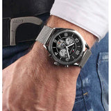 Tommy Hilfiger Chronograph Black Dial Silver Mesh Bracelet Watch for Men - 1791292 Authentic Buy Shop Now