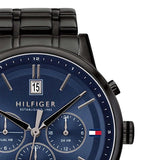 Tommy Hilfiger Kyle Quartz Blue Dial Black Steel Strap Watch for Men - 1791633 Authentic Buy Shop Now