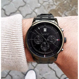 Tommy Hilfiger Quartz Black Dial Black Steel Strap Watch for Men - 1791634 Authentic Buy Shop Now