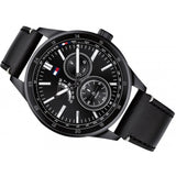 Tommy Hilfiger Austin Black Dial Black Leather Strap Watch for Men - 1791638 Authentic Buy Shop Now