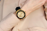 Guess Athena Gold Dial Black Rubber Strap Watch For Women - GW0030L2 Authentic Buy Shop Now
