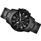 Fossil Grant Chronograph Black Dial Black Steel Strap Watch for Men - FS4832 Authentic Buy Shop Now