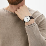 Fossil Neutra Minimalist Moonphase Silver Dial Brown Leather Strap Watch for Men - FS5905 Authentic Buy Shop Now