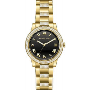 Michael Kors Tibby Multifunction Analog Black Dial Gold Steel Strap Watch for Women - MK4684 Authentic Buy Shop Now