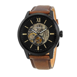 Fossil Townsman Automatic Black Dial Brown Leather Strap Watch for Men - ME3155 Authentic Buy Shop Now