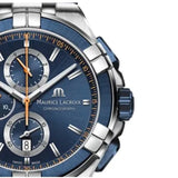 Maurice Lacroix Aikon Chronograph Blue Dial Blue Leather Strap Watch For Men - AI1018-SS001-432-4 Authentic Buy Shop Now