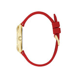Guess Frontier Diamonds Gold Dial Red Rubber Strap Watch for Women - GW0045L2 Authentic Buy Shop Now