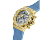 Guess Fusion Chronograph Blue Dial Blue Leather Strap Watch For Women - GW0553L3 Authentic Buy Shop Now